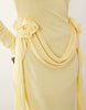 Daska mesh slash cowl neck corsage drape detail maxi dress in lemon