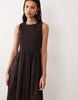 JDY sleeveless smock midi dress in brown
