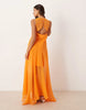 cami chiffon maxi dress in bright orange