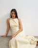 Topshop dropped waist full circle hem midi dress in buttermilk