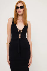 Luck & Trouble Dolcetto Knit Maxi Dress Black