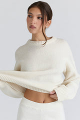 ivory wool chunky knit sweater