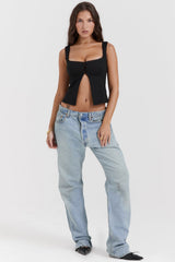 black lace trim top