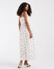PIECES garden floral cami maxi dress in white