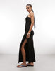 Weekday v neck cami maxi dress in black exclusive to ASOS