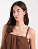 ONLY cheesecloth maxi dress in chocolate brown