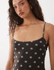 cami mesh mini dress in chocolate polka dot