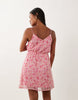 VILA Petite woven cami mini dress in pink floral print