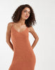 Vero Moda crochet knit cami maxi dress in orange