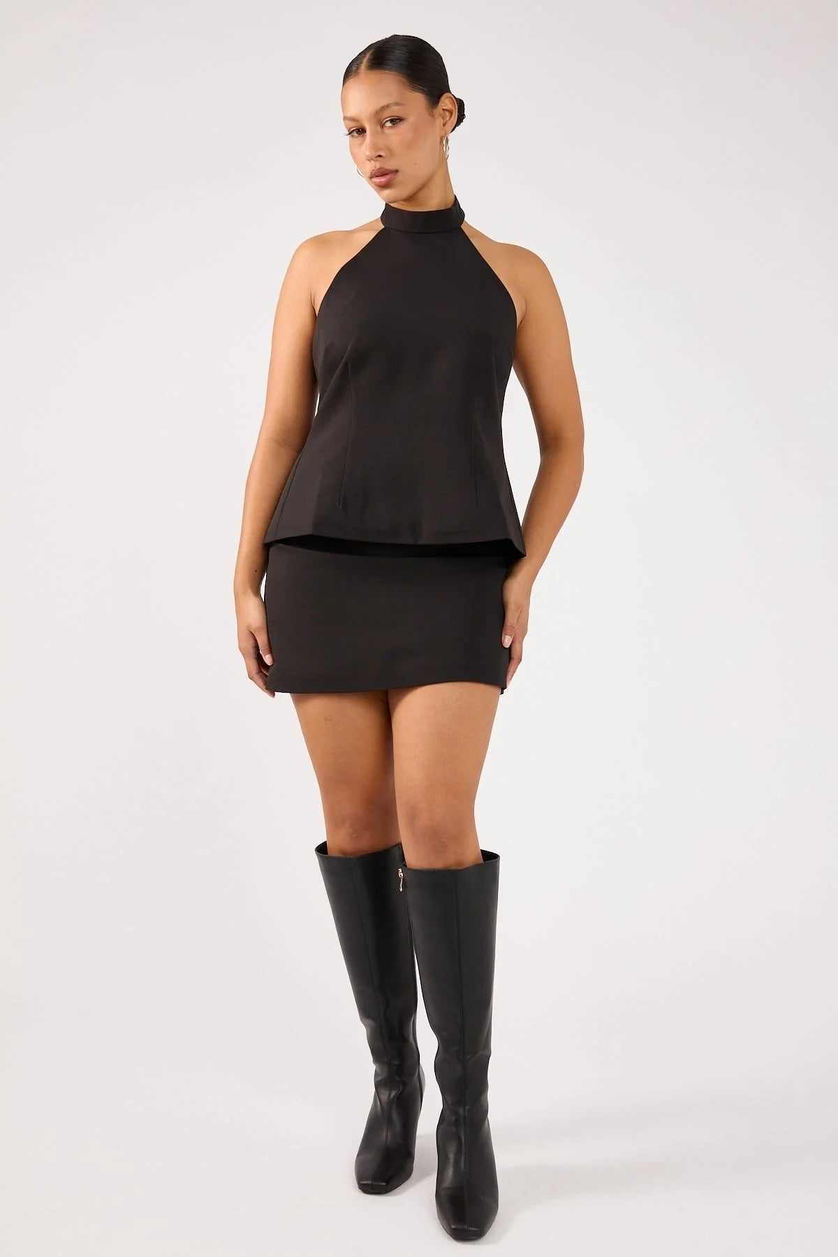 Perfect Stranger Beck Buckle Mini Skirt Black