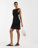 Vero Moda stretch floral lace sleeveless slash neck mini dress in black