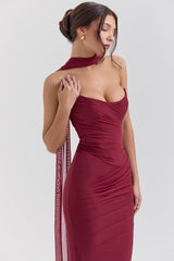 cabernet strapless corset with neck scarf