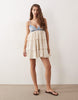 Miss Selfridge lace mix mini dress in blue wash