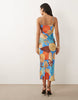 Never Fully Dressed Patti satin cami bias midi dress in shell print