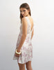 Topshop lace insert pintucked waist mini tea dress in pink floral