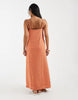 Vero Moda Petite floral eyelet jersey cami maxi dress in orange