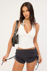 Neovision Grime Foldover Mini Shorts Washed Black