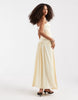 JJXX ruched strapless maxi dress in butter yellow
