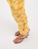 PIECES ruched midi dress in yellow floral print