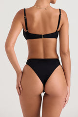 black high waist bikini bottom