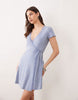 Miss Selfridge ditsy print pointelle lace trim wrap dress