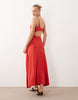 modal cut out back maxi dress in red