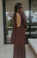 Brandi Maxi Dress ~ Chocolate Chiffon