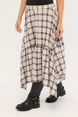 Luck & Trouble Vintage Check Midi Skirt Check Print