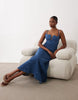 ASOS LUXE denim midi dress with heart bust detail