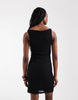 Vero Moda Tall stretch floral lace sleeveless slash neck mini dress in black