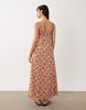 Miss Selfridge tie front maxi dress in floral plaid print