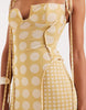 printed mesh exposed seam sculpted cupped maxi dress in polka dot