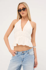 Perfect Stranger Immy Halter Top White