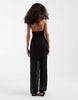 Vero Moda stretch lace halter maxi dress in black