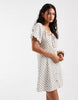 ONLY short sleeve mini dress in white polka dots