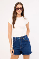 Lee High Relaxed Denim Short Blue Poles