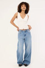 Luck & Trouble Marni Shirred Top White