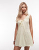Reclaimed Vintage textured low v sundress in butter yellow