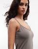 Weekday v neck cami mini dress in gray