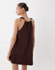 tie neck baby doll mini dress