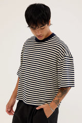 Lioness Bloom Short Sleeve White Navy Stripe
