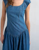 Topshop denim dropped waist midi dress in indigo rinse
