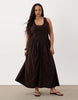 Curve basque waist midi dress with woven skirt