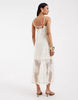 Object all-over lace cami midi dress in cream
