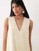 Sister Jane Lemon Zest embellished v-neck sleeveless ruffle hem mini dress in yellow