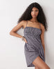 COLLUSION channel detail mini dress in lilac gingham