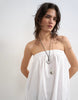 Topshop poplin bandeau super dropped waist maxi dress in white