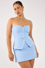 Perfect Stranger Luna High Rise Mini Skirt Blue