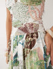 crinkle cami halter midi dress in shell print