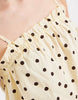 PIECES cotton cami maxi dress in yellow and brown polka dot print